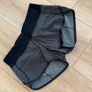 Lululemon Athletica Black and White Polka Dot Athletic Shorts